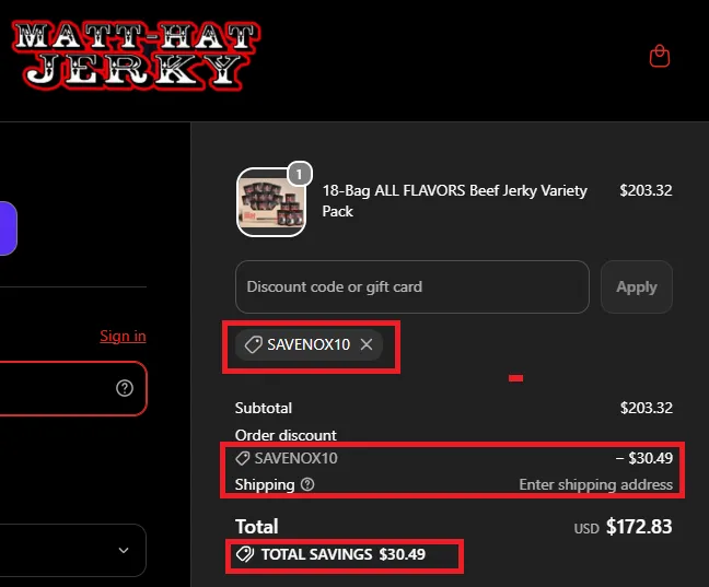 Matt Hat Jerky 15% off coupon